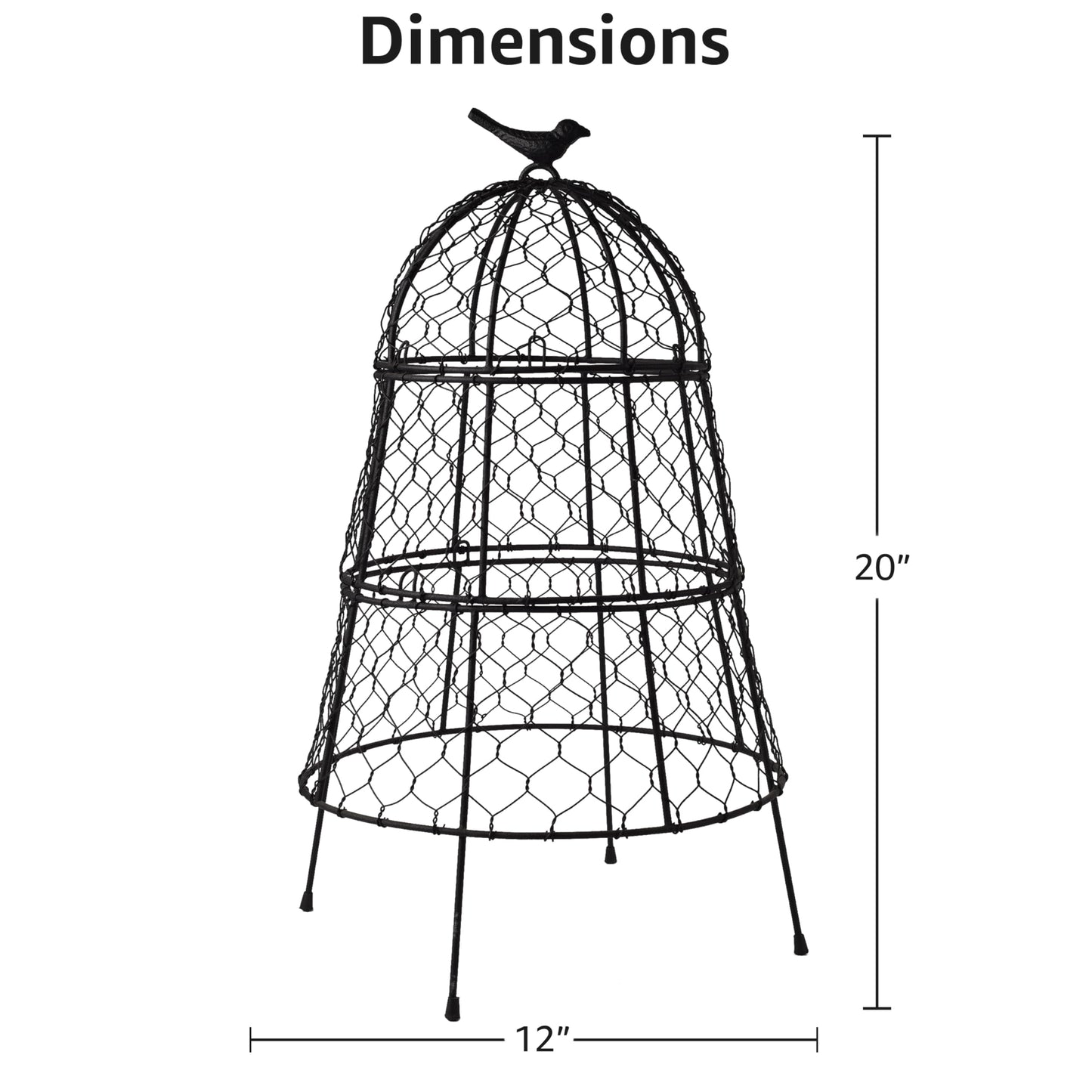 DHAMPOOH Pack of 6 Heavy-Duty Chicken Wire Plant Cloches – Rustproof Garden Protectors and Plant Cages for Vegetables and Flowers – Safeguard Plants from Deer and Critters – 20” x 12”