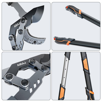 AIRAJ 27-37'' Extendable Anvil Loppers,Tree Trimmer Heavy Duty with Compound Action,Branch Cutter with 2” Cutting Capacity,Chops Thick Branches Ease,Garden Lopper for Gardening Pruning Shears