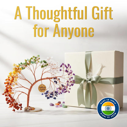ANAYA AGATE 7 Chakra Crystal Tree of Life – Handmade Healing Crystals and Stones, 300+ Gemstone Bonsai Tree, Feng Shui Money Tree for Positive Energy, Good Luck, Birthday Gifts for Women, Mom, Sister