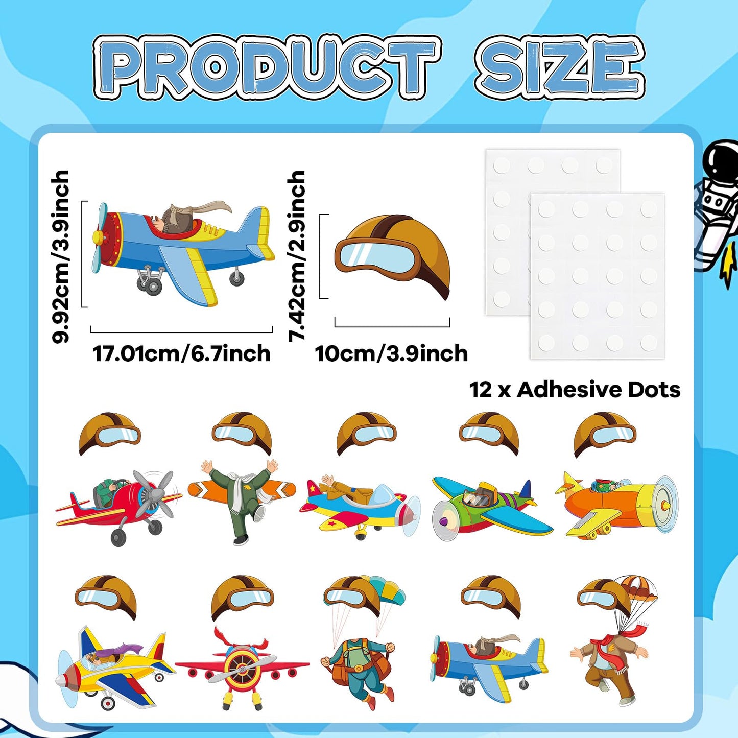 60pcs Pilot Airplane Cutouts Aircraft Bulletin Board Decorations Adventure Travel Theme Paper Cut-Outs Classroom Decorations for Classroom DlY Craft Photo Kindergarten Preschool Wall Door Supplies