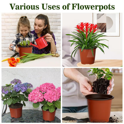 Cidenbio Nursery Pots 100 PCS 6 Inch Plant Pots with 100 Labels, Planting Pot for Plants Indoor Outdoor, Plastic Flower Pot for Seedlings Transplanting Small Plants Growing