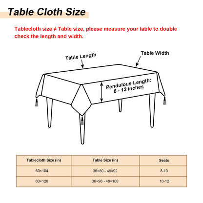 Loom and Mill Black Tablecloth 60 x 120 Inches, Classic Jacquard Rectangle Table Cover with Handmade Tassels for Halloween Dining Room Banquet Decorations (Black, 60"x120")