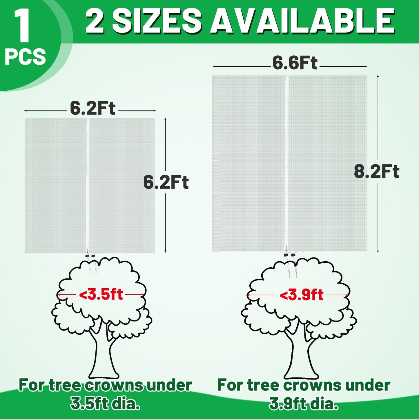 Easy Installation Fruit Tree Netting with Zipper & Drawstring - 6.2x6.2ft Ultra Fine Mesh Garden Protection Screen to Protect Pear Peach Apple from Bird Insect Bug Cicada Deer Squirrel