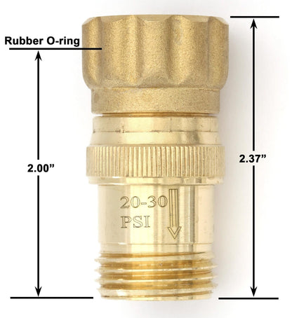 Vibrant Yard Co. LLC Heavy Duty Brass Pressure Regulator 25 PSI for Drip Irrigation System and Soaker Hose with 3/4" Thread Connection