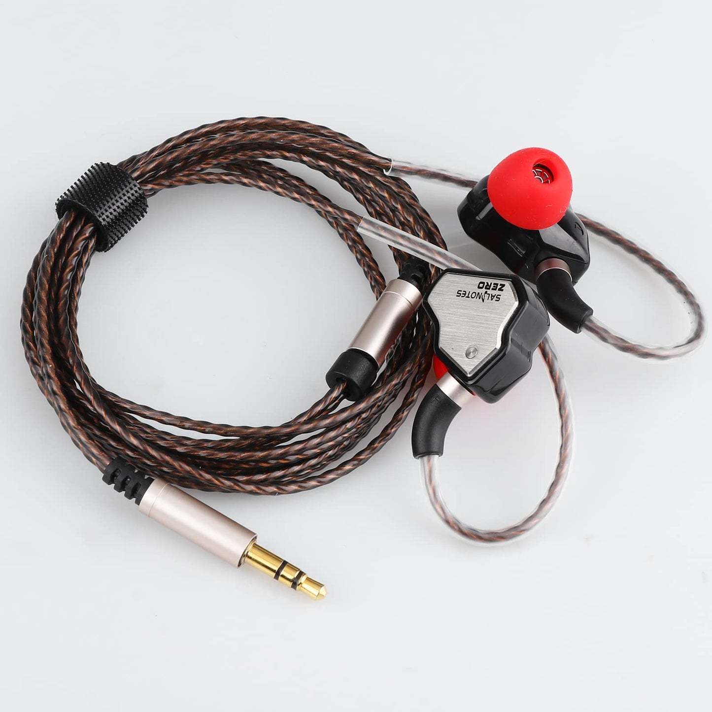 Linsoul 7Hz Salnotes Zero HiFi 10mm Dynamic Driver in-Ear Earphone IEM with Metal Composite Diaphragm Stainless Steel Faceplate Detachable 2Pin OFC Cable (Black, Without Mic)