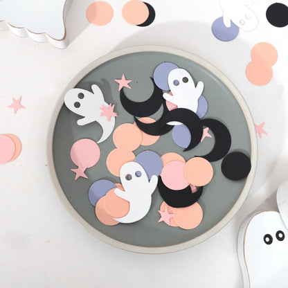230psc Halloween Spooky Confetti - Pink HalloweenConfetti, Spooky One TwoSpooky Birthday Decorations, Halloween Table Decor, Girls Ghost Confetti