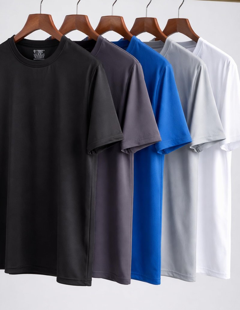 5 Pack Men’s Active Quick Dry Crew Neck T Shirts | Athletic Running Gym Workout Short Sleeve Tee Tops Bulk (Set 6, XX-Large)
