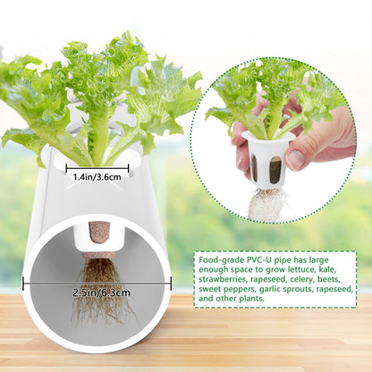 LAPOND Upgraded Hydroponics Growing System Kit,108 Plant Sites 3 Layers Food-Grade PVC-U Pipes Hydroponic Grow Kit Gardening System for Vegetables,Flowers,Fruits,Herbs