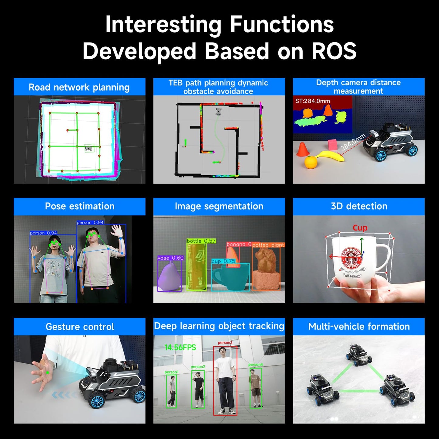 Yahboom ROS2 Robot Car Ackerman Steering Chassis,AI Visual Recognition Embodied Intelligence AI for Jetson Nano B01 4GB,User Manual Included (Standard Ver with Nano-4GB)