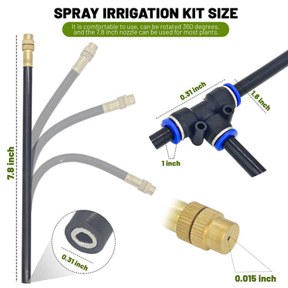 Thiswing 360° Adjustable Drip Irrigation System - 40 FT Garden Watering System with 13 Nozzles, Raised Bed Sprinkler System, Garden Mister for Yard, Lawn, Plants, 5/16" Tubing
