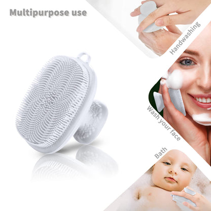 VWMYQ Face Scrubber, Silicone Face Scrubber for Men Facial Cleansing Brush Silicone Face Wash Brush Manual Waterproof Cleansing Skin Care Face Brushes for Exfoliating- Black