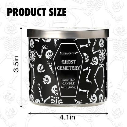 Halloween Candle, Halloween Scented Candle, Ghost Cemetery Candles, Large 3 Wicks Candles, Natural Soy Wax,Gifts for Women,14oz