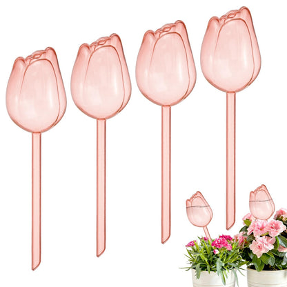 M METERXITY 4-Pack Plant Watering Globes, 9.4 Inch Plastic Self Watering Planter Insert for Indoor/Outdoor Plants, Self Water Devices [Champagne]