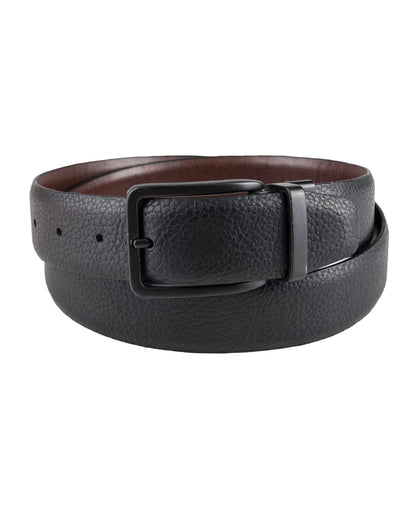 Kenneth Cole Men's (Single Reversible Belt), Black/Brown Pebble, Large (38-40)