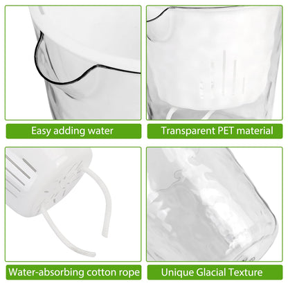 OFFKITSLY 4 Pack Self Watering Plant Pot, 6/4 Inch Plastic Self Watering Pots for Indoor Plants African Violet Pots Easy Plant Self Watering Pot with Wick Rope for Plants Flowers