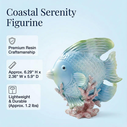 Bertork Beach Decor Angelfish Statue, Coastal Ocean Decor Sculpture
