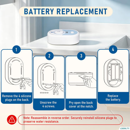 LSENTLY Water Leak Detector Supports 5 Years Standby Time, LED Indicator & 100dB Leak Alarm & Low Battery Reminder Water Alarm, IP66 Waterproof for Home Tub Sinks Washer (Cannot Connect Wi-Fi)