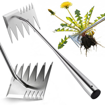 LOOHOI Garden Hand Weeder Tool, Heavy-Duty Stainless Steel Weeding Tool for Deep Root Removal, Portable Garden Weed Removal Tool for Lawn, Flower Beds & Yard