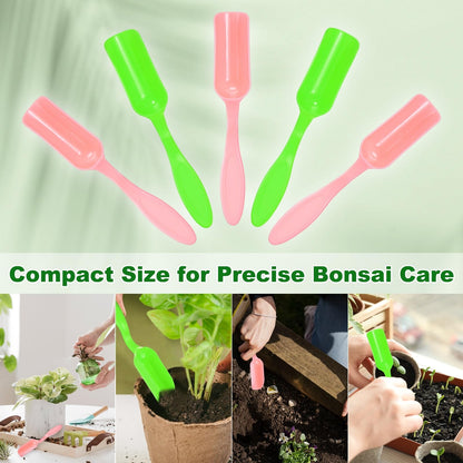 M METERXITY 20-Pack Mini Gardening Shovel Spoons, Plastic Garden Soil Scoops for Cultivation Digging Transplanting/Flower Planting/Plant Succulent, Colorful Small Gardening Tools [Pink, Green]