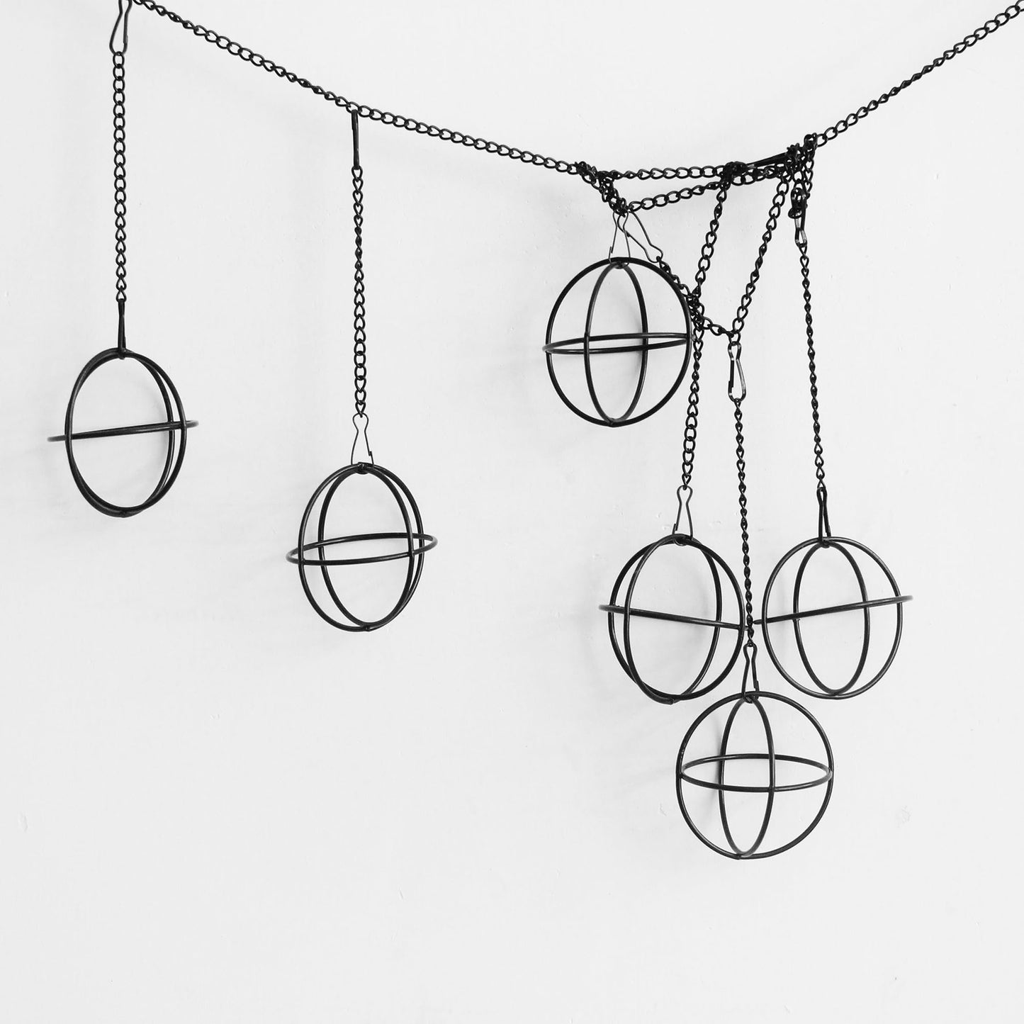libproqia 6 Set Air Plants Hanging Holders Black Metal Himmeli Decor Modern Geometric Airplants Planter Air Fern Plants Hanger for for Home for Plant Lovers