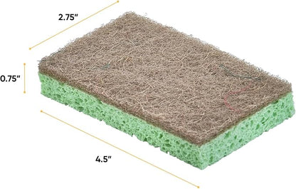Superio Non-Scratch Cellulose Sponge Scrub Heavy Duty Kitchen Sponges Scrubbers with Scouring Pad (24)