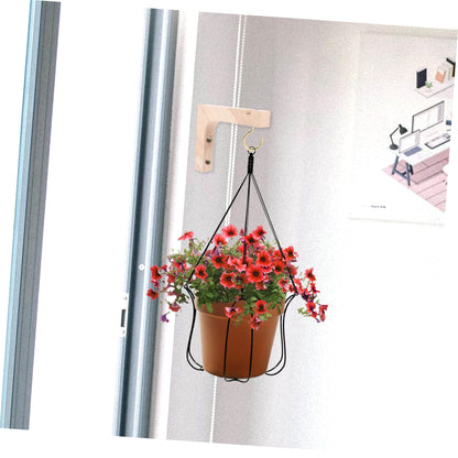 VOSAREA 2pcs Wooden Plant Hooks Heavy-Duty Wall Mount Plant Hangers for Indoor and Outdoor Hanging Planters Ceiling and Wall Bracket Supports