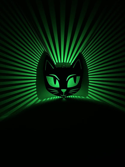 Halloween Black Cat Lights, Light Up Black Cat Sign Decoration, Battery Operated Hanging Night Lights for Halloween Party Bedroom Home Wall Tabletop Decor
