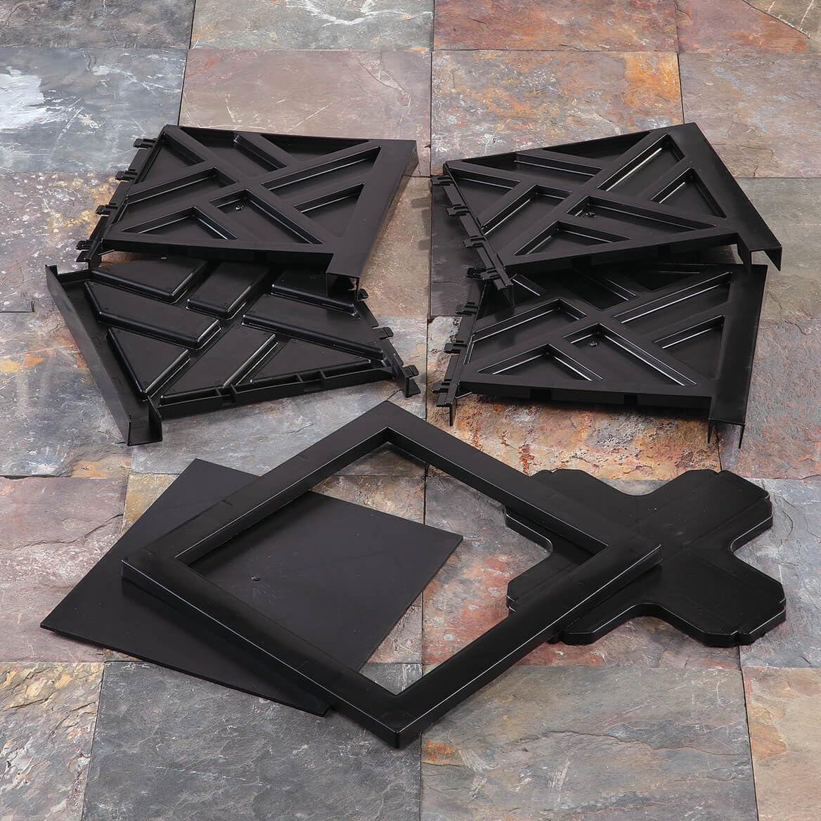 Miles Kimball Set of 2 Chippendale Planter Boxes, Black, Outdoor Décor – Plant Holder for Garden, Patio and Lawn, Weather-Resistant Polypropylene – 14 ¾” sq. x 13 ¼ H Overall
