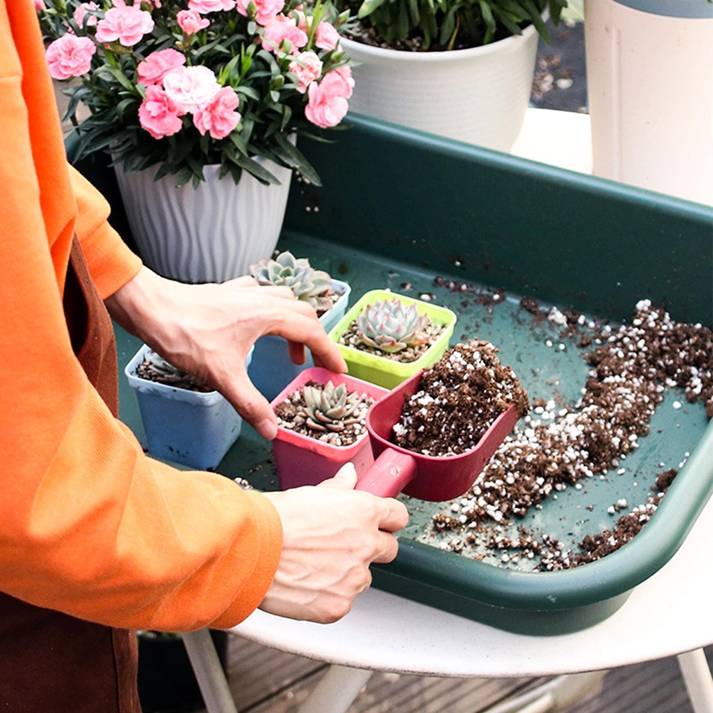 Luwint Garden Tidy Potting Tray, Plant Reportting Tray for Indoor Transplanting Gardening Planting Accessories Large Succulent Table