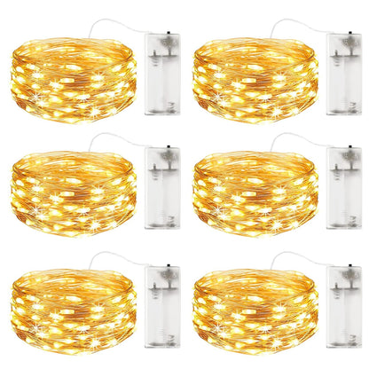 LIGHTOP Fairy Lights String Lights 20L Battery Operated Warm White 6.6ft Mini Copper Wire Indoor Waterproof for Bedroom Parties