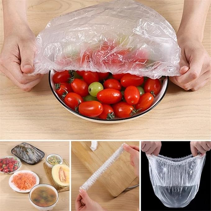 Plastic Food Wrap Storage Box with 200pcs Fresh Keeping Bags, Kitchen Wall Mounted Wrap Bag Organizer and Storage (GREEN)