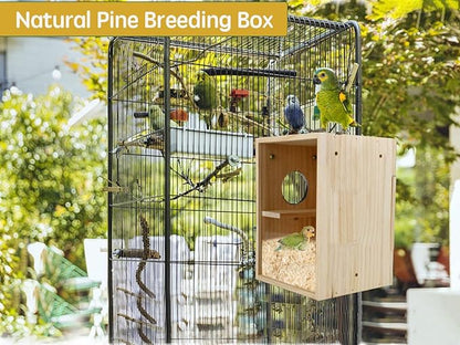 Bird Nest Box Parakeet Breeding Nest Box Bird Nest House Wooden Acrylic Transparent Breeding Box for Finch Lovebirds Cockatiel Budgie Conure Parrot