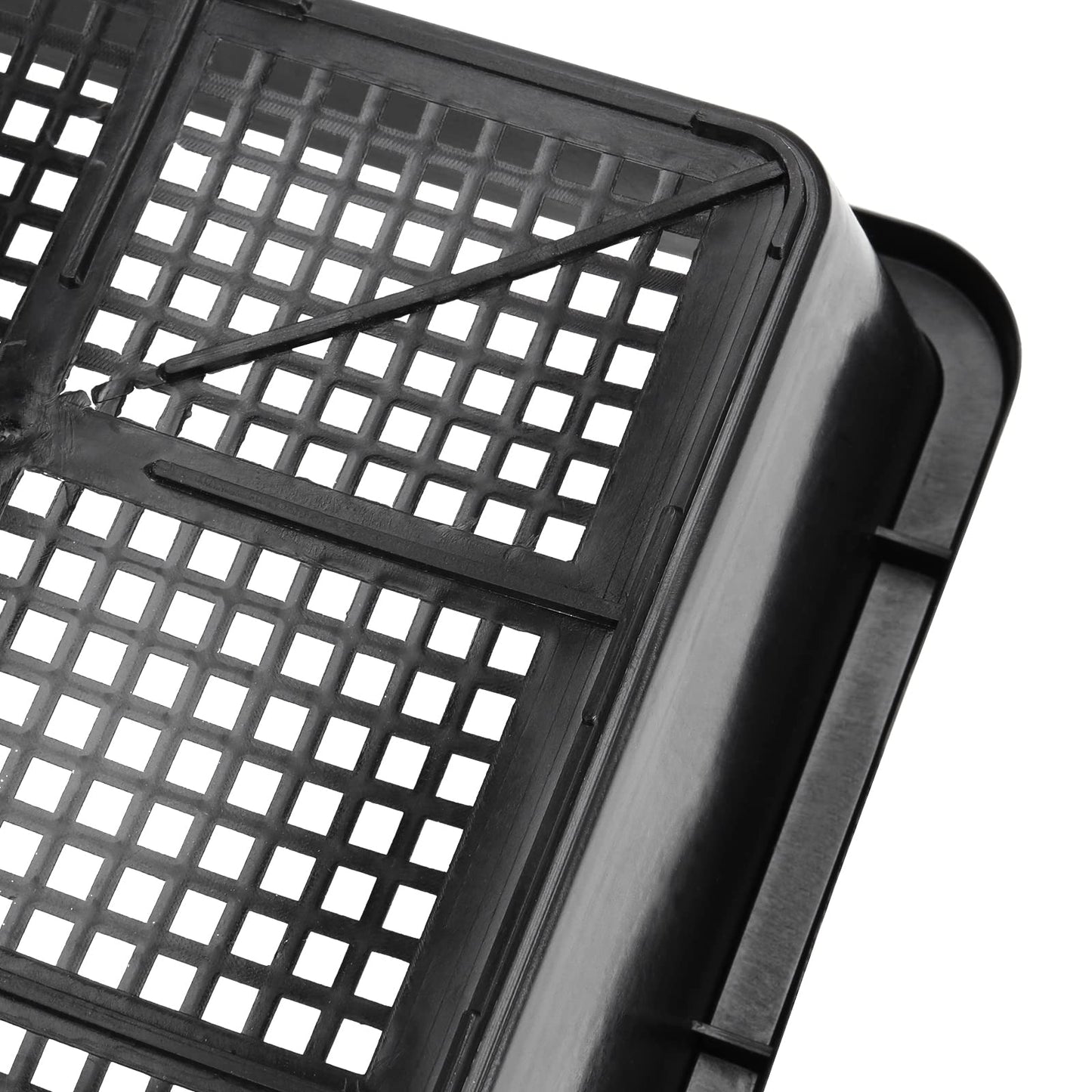 SINJEUN 15 Pack Mesh Bottom Seed Starter Trays, 15 x12 Inch Plastic Plant Tray Mesh Plant Germination Trays for Microgreens, Black
