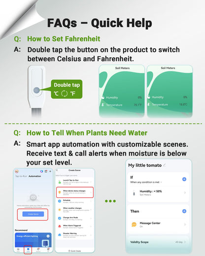 Drusine Smart WiFi Soil Moisture Meter for Plants, 2-in-1 Sensor with App Alerts | Monitor Moisture & Temperature Remotely, Real-Time Data for Indoor/Outdoor Gardening, Houseplants Care