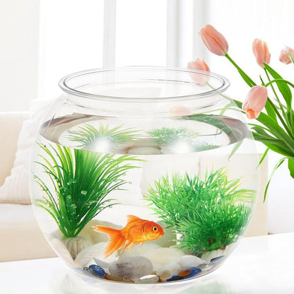 ULTECHNOVO 8.66 Inch Desktop Fish Tank Clear Plastic Round Fish Bowl 1.5 Gallon Portable Aquarium for Home Office Decoration and Plant Terrarium Container