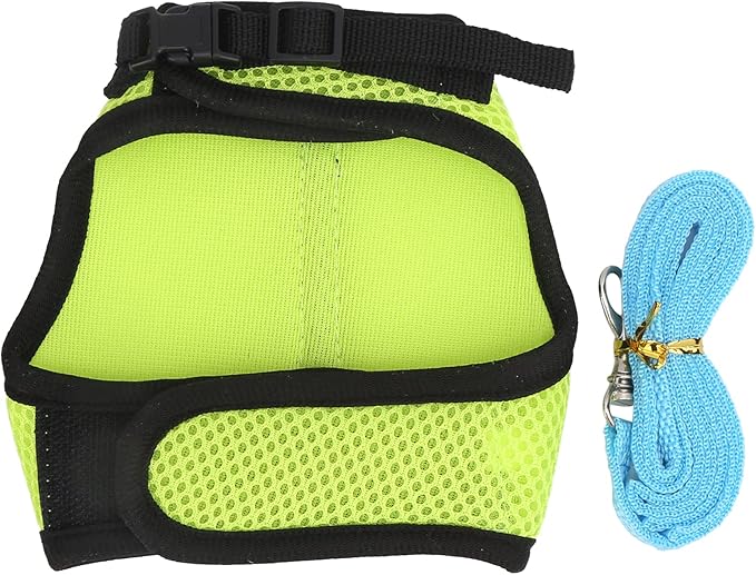 Fydun Pet Mesh Traction Harness Chest Back with Leash for Rabbit Guinea Pig Pet SuppliesS Green for Families (Fruit Green)