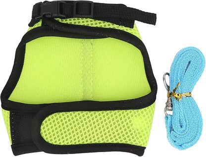 Pet Mesh Traction Harness Chest Back Leash Rabbit Guinea Pig Supplies Mesh Comfortable Adjustable Small Pets (Fruit Green)