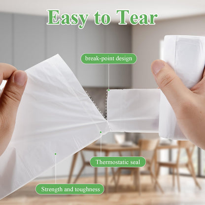 4 Gallon Small Trash Bags Biodegradable - Unscented 100-Pack White Garbage Bag with Handles Strong Thick Can Bin & Waste Basket Liner for Kitchen, Pet Area, or Home Office Heihaily