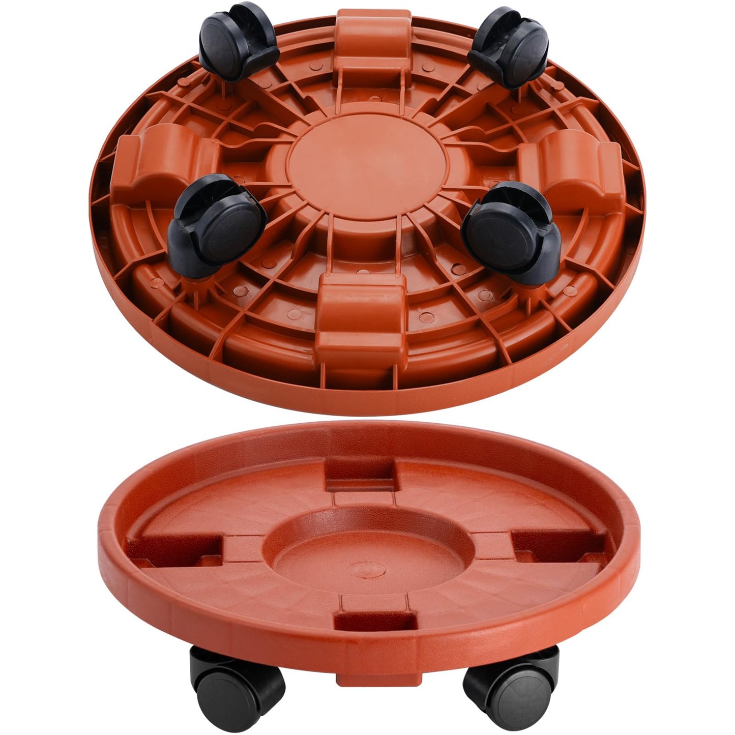 Doseno 2 Pack 13IN Plant Caddy with Wheels Round Rolling Plant Stand Plant Dolly, 200lbs for Capacity Caddy for Indoor and Outdoor Use, Patio, Flower Pot