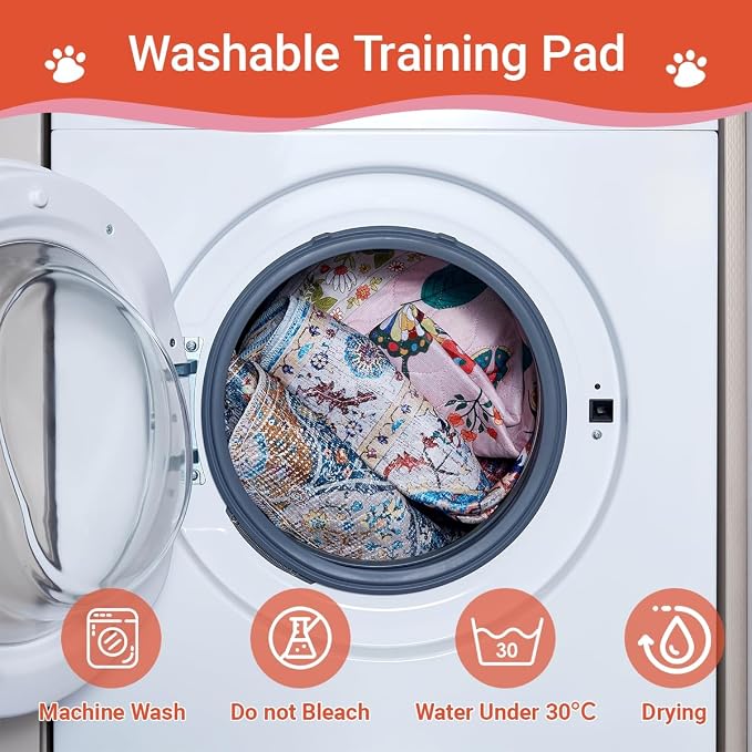 Pink Washable Pee Pads for Dogs and Cats, 2 Pack 40"x26" Spring Absorbent Reusable Puppy Pads for Potty Training, Waterproof Non-Slip Leakproof Whelping Pet Mat for Crate, Playpen, Kennel & Floor