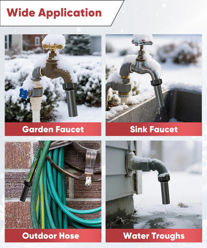 Mokeyder Outdoor Faucet Winter Freeze Protection Valve, Activates at Water Temperature Below 35.6°F/ 2°C, 3/4-Inch Thread Frost Proof Faucet Cover for for Garden, Lawn & Yard Spigot, Black, 4Pack