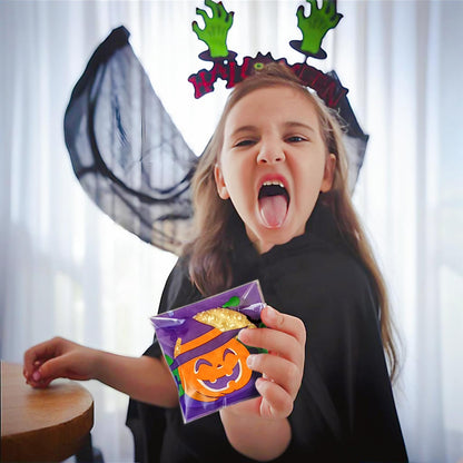 UTOYSOV 550 PCS Halloween Candy Bags, 12 Styles Self Adhesive Trick or Treat Cookie Bags for Party Gift Supplies, Cellophane Halloween Goodie Bags