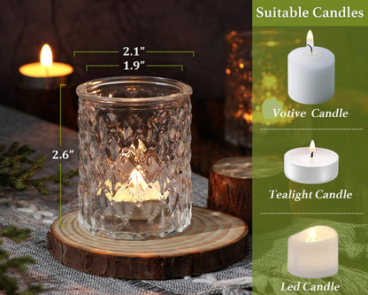 TripodBird 36 Pcs Clear Votive Candle Holders, Glass Candle Holders for Wedding Table Decorations, Tea Light Candle Holder, Candle Votives for Baby Shower Christmas Party Table Decor, Home Decor