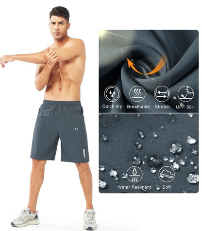 NORTHYARD Men's Athletic Running Shorts Quick Dry Workout Shorts 7"/ 5"/ 9" Lightweight Sports Gym Basketball Tennis Hiking Exercise COOLGREY-9inch 3XL