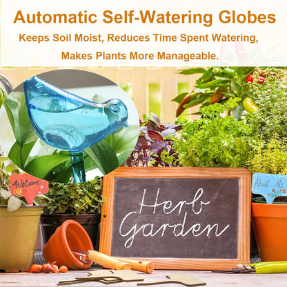 Plant Self-Watering Bulbs, 10pcs Self Watering Planter Insert, Flower Automatic Watering Drip Irrigation Device, Indoor Outdoor Garden Self Waterer for Plant