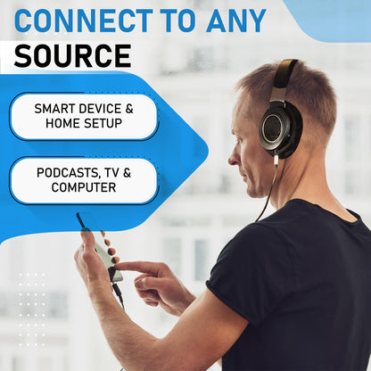Philips Open Back Wired Headphones - Cushioned Over Ear Headphones with Adjustable Headband for Ultimate Comfort and Superior Sound Quality, Plugs into TV, Stereo or PC, Ideal for Podcasts or Music