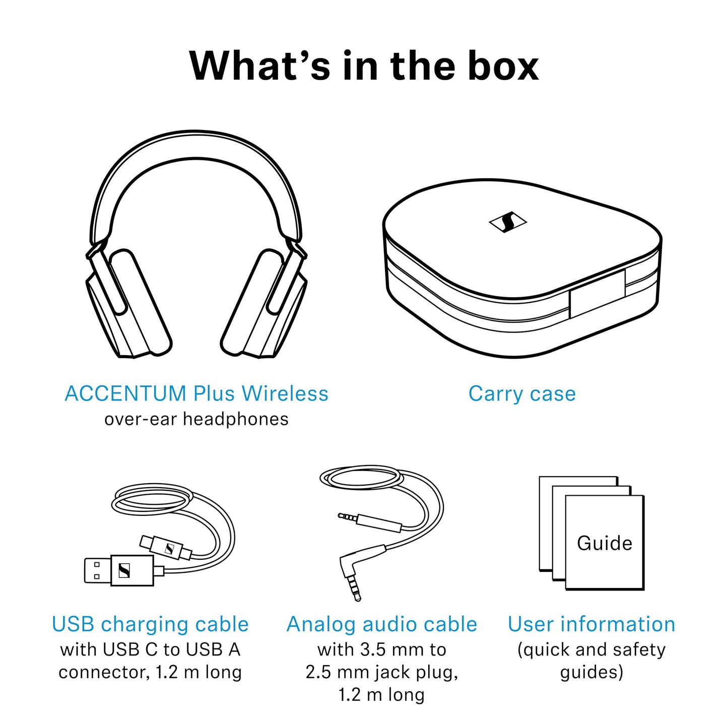 Sennheiser ACCENTUM Plus Wireless Bluetooth Noise Cancelling Headphones - Quick-Charge Feature, Up to 50HR Playtime, Adaptive Hybrid ANC, for Traveling, School & Work, White