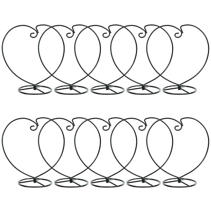 WOCTDTHW Ornament Display Stand Holder Iron Hanger for Chrismas Hanging Glass Globes (Love Shape 10 Pcs)