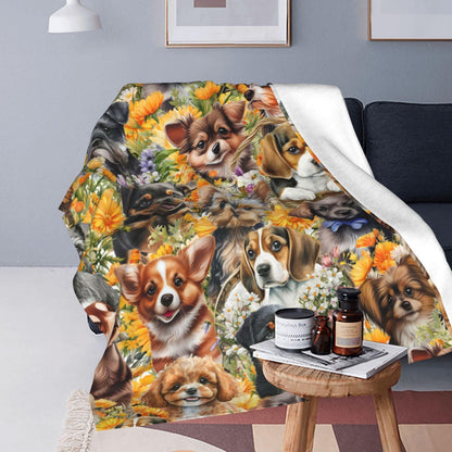 Cute Puppy Dog Throw Blanket Cozy Fluffy Plush Blanket Soft Flannel Throw Blanket for Kids Men Women Gift Sofa Bed Couch 50"x40" Christmas