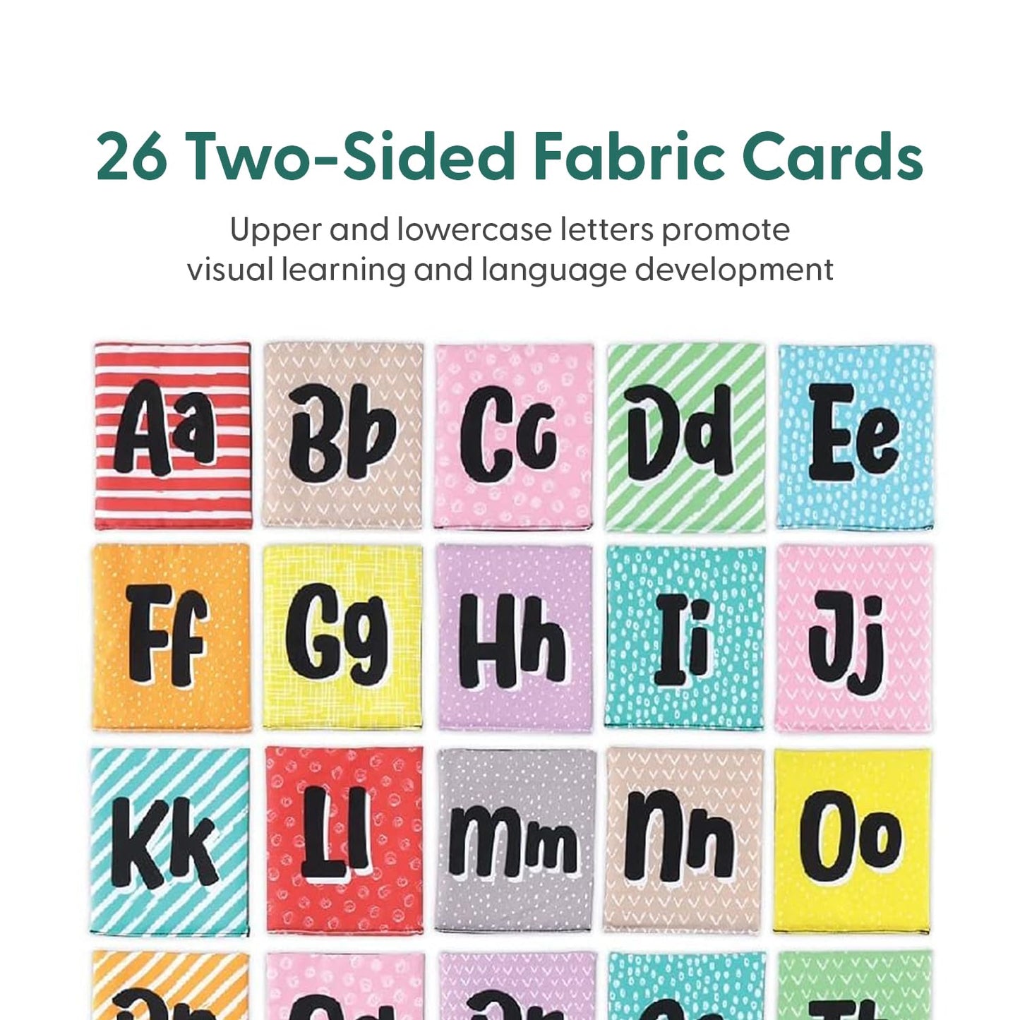 The Peanutshell Baby Soft Alphabet Flash Cards - Cloth ABC Book for Babies & Toddlers, 26 Fabric Tiles, Infant to 36 Months Baby Books With Bag